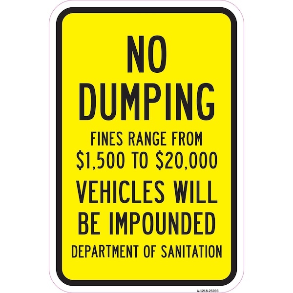 Signmission Safety Sign, 12 in Height, Aluminum, 18 in Length, 25093 A-1218-25093 - main